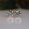 0.90 CT Each Round Cut Lab Grown Diamond Stud Earrings in 14K Gold |  Minimal Everyday Fine Jewelry