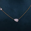 Dainty Solitaire Pear Shape Lab Grown Diamond Pendant Chain 14K Yellow Gold