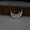 Elegant Pear Cut Lab Grown Diamond  14K Yellow Gold  Pendant Chain , Wedding Jewelry