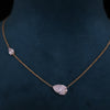 Dainty Solitaire Pear Shape Lab Grown Diamond Pendant Chain 14K Yellow Gold