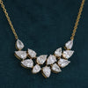 Elegant Pear Cut Lab Grown Diamond  14K Yellow Gold  Pendant Chain , Wedding Jewelry