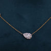Dainty Solitaire Pear Shape Lab Grown Diamond Pendant Chain 14K Yellow Gold