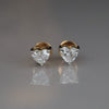 Heart Shape Lab Grown Diamond Stud Earrings in 14K Yellow Gold | Minimal  Everyday Jewelry