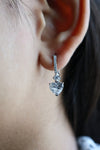 Heart Drop Diamond Bali Earrings – Graceful Sparkle with a Romantic Touch