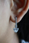 Heart Drop Diamond Bali Earrings – Graceful Sparkle with a Romantic Touch
