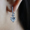 Heart Drop Diamond Bali Earrings – Graceful Sparkle with a Romantic Touch