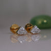 Diamond Shape Lab Grown Diamond Stud Earrings in 14K Gold | Minimal Solitaire Studs