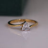 Trillion Cut Lab Grown Diamond Solitaire Ring in 14K Yellow Gold | Minimal Engagement Ring