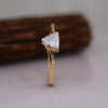 Trillion Cut Lab Grown Diamond Solitaire Ring in 14K Yellow Gold | Minimal Engagement Ring