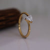 Trillion Cut Lab Grown Diamond Solitaire Ring in 14K Yellow Gold | Minimal Engagement Ring