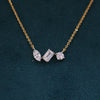 Marquise Emerald Round  Lab Grown Diamond  Minimal Gold Chain Pendant Gift for Her