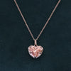 Pink Heart Lab Grown Diamond Pendant Necklace in 14K White Gold