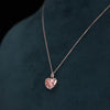 Pink Heart Lab Grown Diamond Pendant Necklace in 14K White Gold