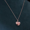 Pink Heart Lab Grown Diamond Pendant Necklace in 14K White Gold
