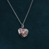Pink Heart Lab Grown Diamond Pendant Necklace in 14K White Gold