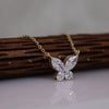 Butterfly Lab Grown Diamond Pendant Necklace in Gold | Elegant Minimal Diamond Jewelry