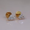 Diamond Shape Lab Grown Diamond Stud Earrings in 14K Gold | Minimal Solitaire Studs