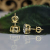 2.0CT Each Round Lab Grown Diamond Stud  Earrings 14K Yellow Gold