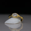 Minimal Oval Cut Lab Grown Diamond Bezel Set 14K Yellow Gold Ring
