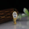 Minimal Oval Cut Lab Grown Diamond Bezel Set 14K Yellow Gold Ring