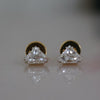 Diamond Shape Lab Grown Diamond Stud Earrings in 14K Gold | Minimal Solitaire Studs