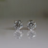 Round Cut Lab Grown Diamond 18K White Gold Stud Earrings |Solitaire Studs