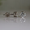 Round Cut Lab Grown Diamond 18K White Gold Stud Earrings |Solitaire Studs
