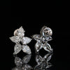 Elegant Lab Grown Diamond Floral Stud Earrings 14K White Gold