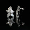 Elegant Lab Grown Diamond Floral Stud Earrings 14K White Gold
