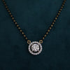 Round Solitaire Lab Grown Diamond Halo Mangalsutra Pendant 14kt Yellow Gold