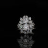 Elegant Floral Diamond Engagement Ring | 14K White Gold Luxury
