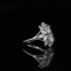 Elegant Floral Diamond Engagement Ring | 14K White Gold Luxury