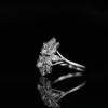 Elegant Floral Diamond Engagement Ring | 14K White Gold Luxury