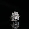 Elegant Floral Diamond Engagement Ring | 14K White Gold Luxury
