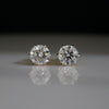 Classic Solitaire 2.0CT Each Round Lab Grown Diamond Stud Earrings in 14K Yellow Gold