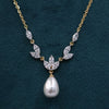 Pearl Drop Lab Grown Diamond Necklace in Gold | Elegant Marquise Diamond Pendant