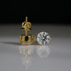 Classic Solitaire 2.0CT Each Round Lab Grown Diamond Stud Earrings in 14K Yellow Gold