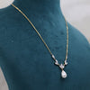Pearl Drop Lab Grown Diamond Necklace in Gold | Elegant Marquise Diamond Pendant