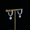 Round Shape Lab Create Diamond Hoop Bali Earring