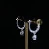 Round Shape Lab Create Diamond Hoop Bali Earring