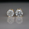 2.75CT Each Round Lab Grown Diamond Stud Earrings in 18K Gold | Classic 5 Prong Solitaire