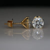 2.75CT Each Round Lab Grown Diamond Stud Earrings in 18K Gold | Classic 5 Prong Solitaire