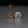 2.75CT Each Round Lab Grown Diamond Stud Earrings in 18K Gold | Classic 5 Prong Solitaire