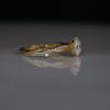 Round Cut Lab Grown Diamond Engagement Ring with Pave Band in 14K Gold