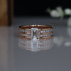 Men’s Emerald Cut Lab Grown Diamond Ring | 14K Rose Gold Wedding Ring