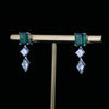 Emerald Cut Gemstone Lab Grown Diamond Drop Earrings in 14K White Gold | Elegant Dangle Earrings