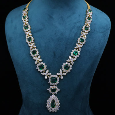 Majestic Emerald and Lab Grown Diamond Necklace