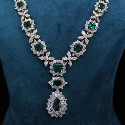 Majestic Emerald and Lab Grown Diamond Necklace