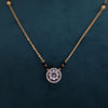 Round Halo Lab Grown Diamond Mangalsutra Pendant – Elegant Modern Design in Yellow Gold