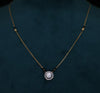 Round Halo Lab Grown Diamond Mangalsutra Pendant – Elegant Modern Design in Yellow Gold